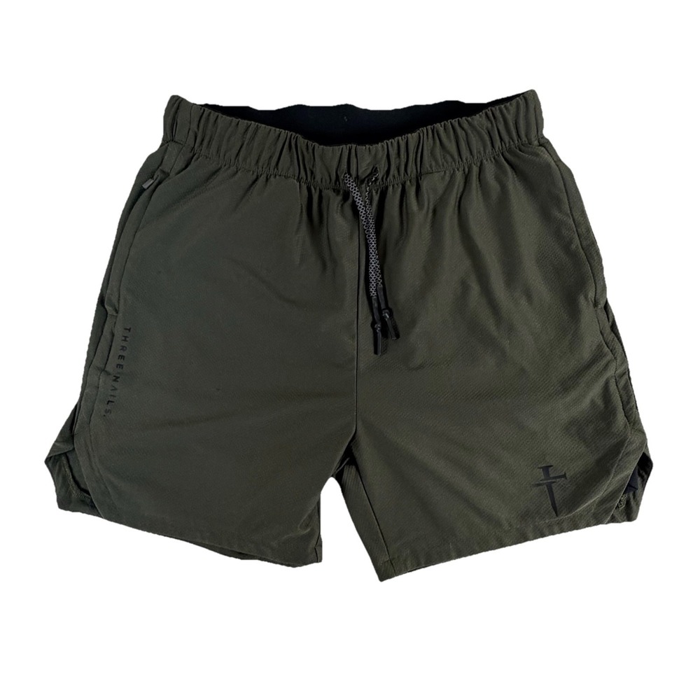 Three Nails Pro-Tech 2.0 Men's Liner 5" Shorts Medium Olive Green Performance M